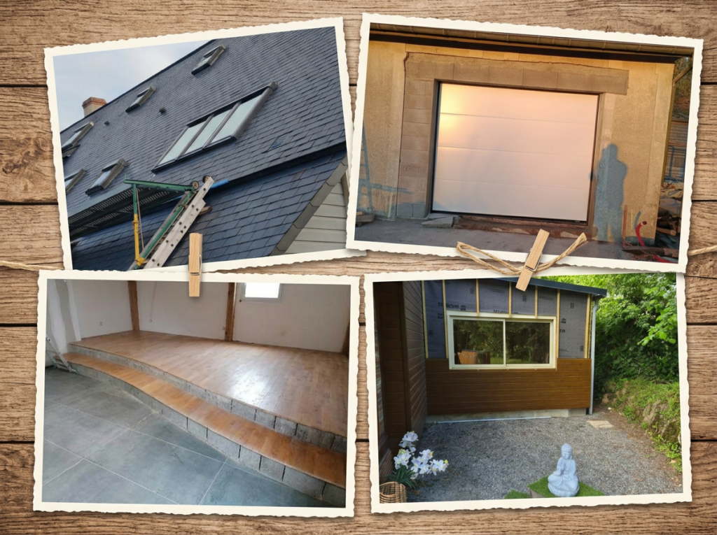 Fenêtre de toit posée sur une couverture existante. Aménagement intérieur en bois réalisé dans une habitation